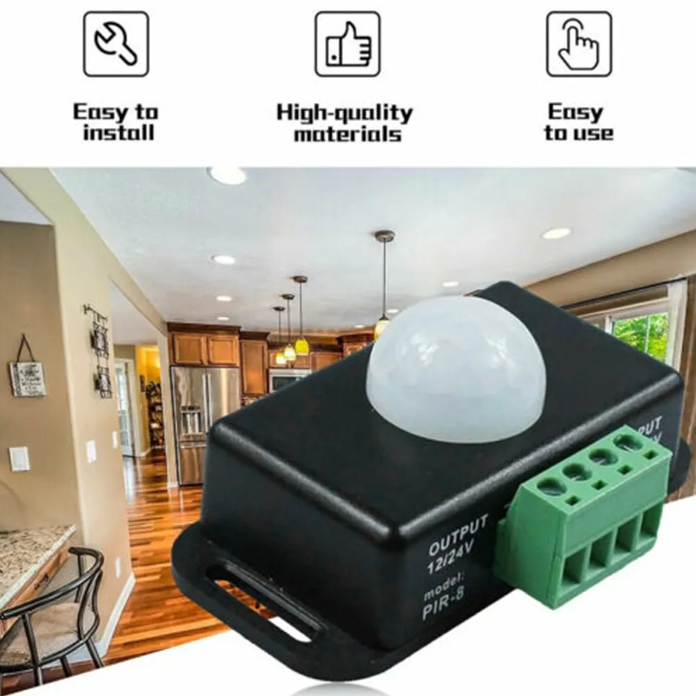 DC 12V/24V Automatic Body Infrared PIR Motion Sensor Switch For LED Light Power Strips Infrared PIR Motion Sensor Timer Switch
DC 12V/24V Automatic Body Infrared PIR Motion Sensor Switch For LED Light Power Strips Infrared PIR Motion Sensor Timer Switch