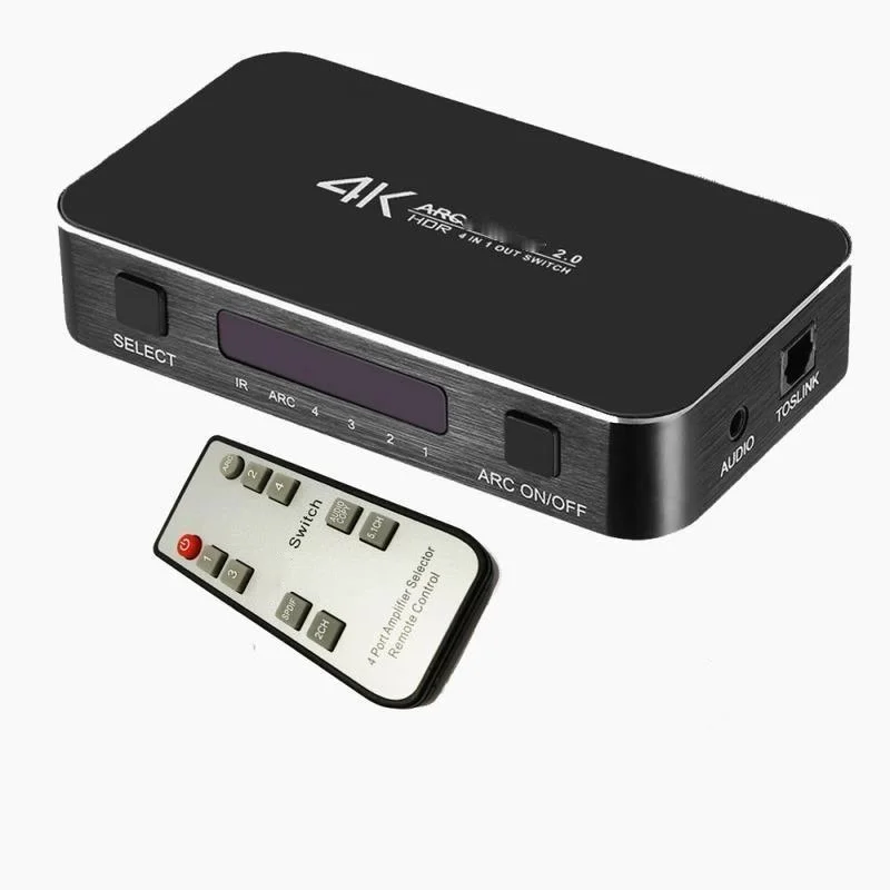 Switcher with Audio Separation Function 4-in-1 ARC 4K 60 HZ Switcher Supports HDMI-compatible Protocol Input High Resolution
Switcher with Audio Separation Function 4-in-1 ARC 4K 60 HZ Switcher Supports HDMI-compatible Protocol Input High Resolution
