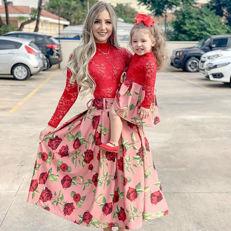 Mother And Daughter Wedding Dress Family Look New Year Matching Clothes Outfits Long Sleeve Red Lace Christmas Party Dress Girls
Mother And Daughter Wedding Dress Family Look New Year Matching Clothes Outfits Long Sleeve Red Lace Christmas Party Dress Girls