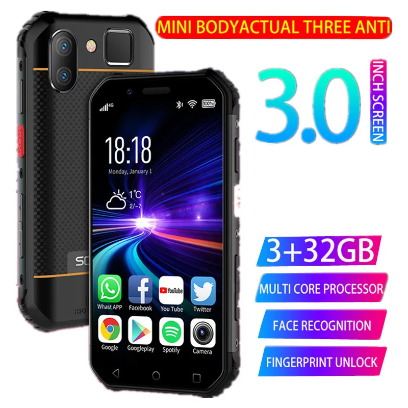 SOYES S10 4G LTE 3GB RAM 32GB ROM Waterproof Mini Smartphone 5MP Camera 3'' Display NFC Fingerprint Face ID Rugged Small Phone
SOYES S10 4G LTE 3GB RAM 32GB ROM Waterproof Mini Smartphone 5MP Camera 3'' Display NFC Fingerprint Face ID Rugged Small Phone