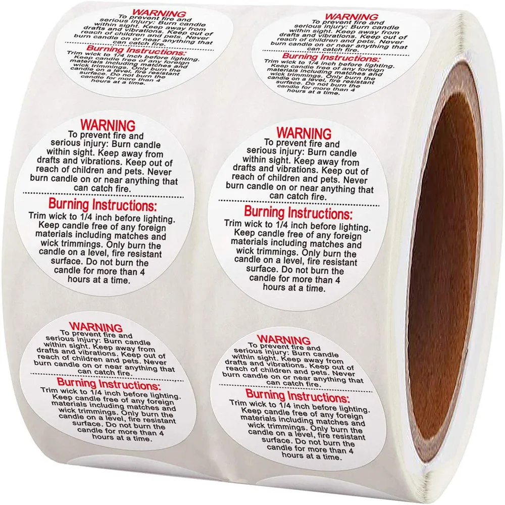 Candle Warning Label Candle Jar Container Sticker Waterproof Candle Safety Label Vow Sticker Label 500pcs/roll 3.8cm
Candle Warning Label Candle Jar Container Sticker Waterproof Candle Safety Label Vow Sticker Label 500pcs/roll 3.8cm
