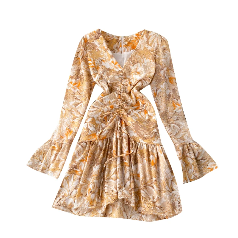 Hot Sale High Waist Drawstring Sexy Stylish All Match 2021 Retro Floral Slim Sweet Feminine Thin Women Mini Dresses
Hot Sale High Waist Drawstring Sexy Stylish All Match 2021 Retro Floral Slim Sweet Feminine Thin Women Mini Dresses