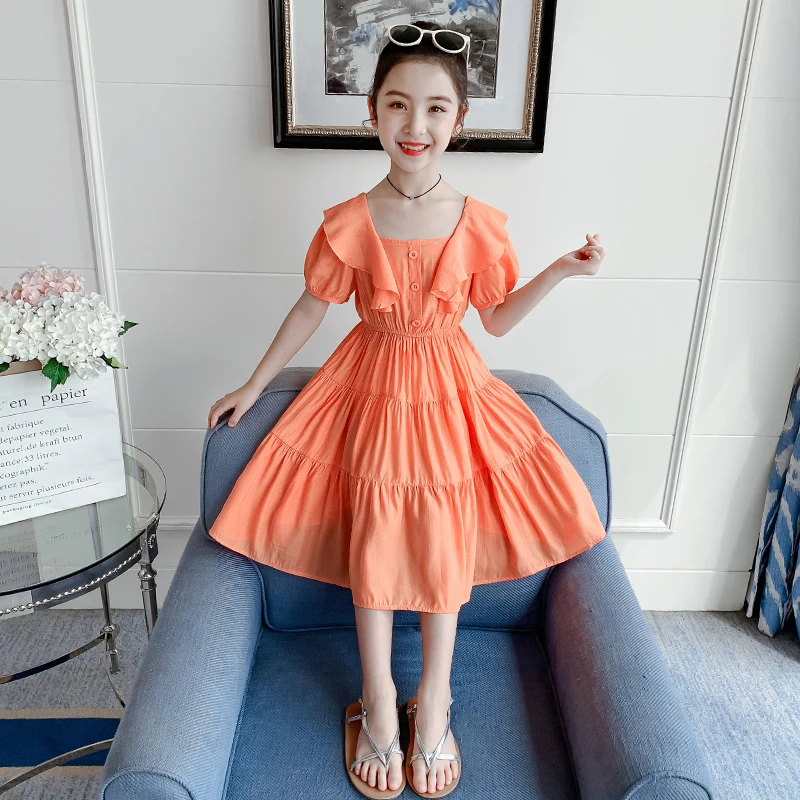 Kids Dress Fashion Thin Waist Big Girl's Dress With Puff Sleeves Orange And Purple Children's Clothing Runway Dress 2021
Kids Dress Fashion Thin Waist Big Girl's Dress With Puff Sleeves Orange And Purple Children's Clothing Runway Dress 2021