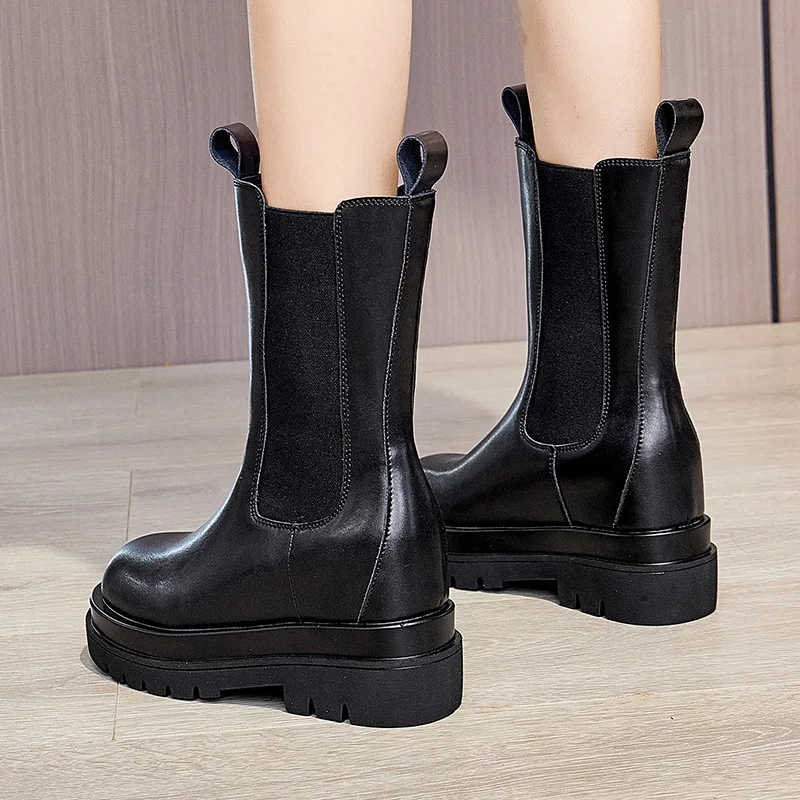 Genuine Leather Shoes Women Ankle Boots Autumn Winter Chelsea Boots Square Heel Platform Shoes Woman Leather Boots
Genuine Leather Shoes Women Ankle Boots Autumn Winter Chelsea Boots Square Heel Platform Shoes Woman Leather Boots