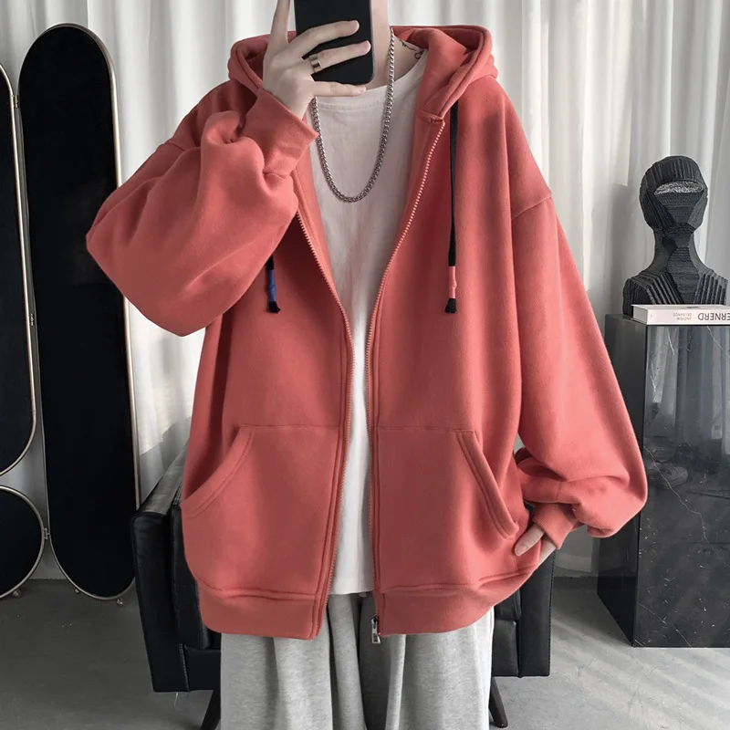 Hooded Sweatshirt Men's Spring Autumn All-match Loose Casual Cardigan Korean Student Pure Color Simple Handsome Trendy Jacket
Hooded Sweatshirt Men's Spring Autumn All-match Loose Casual Cardigan Korean Student Pure Color Simple Handsome Trendy Jacket