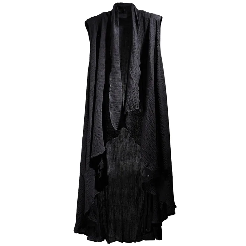 Gothic Men Loose Fit Long Linen Sleeveless Vest Casual Shawl Cape Irregular Outwear Coat Man Streetwear Waistcoat Vests Cardigan
Gothic Men Loose Fit Long Linen Sleeveless Vest Casual Shawl Cape Irregular Outwear Coat Man Streetwear Waistcoat Vests Cardigan