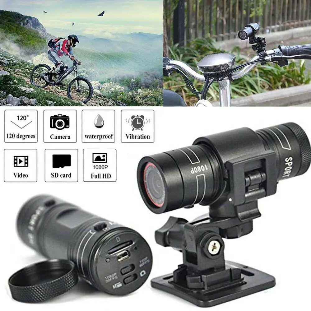 Mini Camcorder F9 HD 1080P Bicycle Motorcycle Helmet Sport Camera Video Recorder DV Camcorder Degree Remote Monitor
Mini Camcorder F9 HD 1080P Bicycle Motorcycle Helmet Sport Camera Video Recorder DV Camcorder Degree Remote Monitor