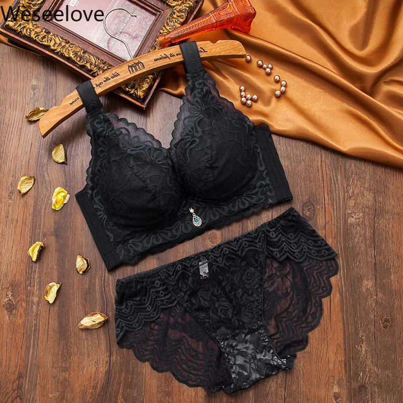Weseelove Women Lace Bra Sets Plus Size Large Cup Underwear Black Colcor Bra Sexy Bralette Female Lingerie Briefs Intimates M26
Weseelove Women Lace Bra Sets Plus Size Large Cup Underwear Black Colcor Bra Sexy Bralette Female Lingerie Briefs Intimates M26