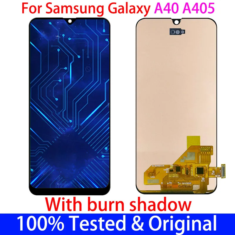 ORIGINAL AMOLED For Samsung Galaxy A40 A405 A405F LCD With Screen Touch Digitizer Display burn shadow Assembly replacement Frame
ORIGINAL AMOLED For Samsung Galaxy A40 A405 A405F LCD With Screen Touch Digitizer Display burn shadow Assembly replacement Frame