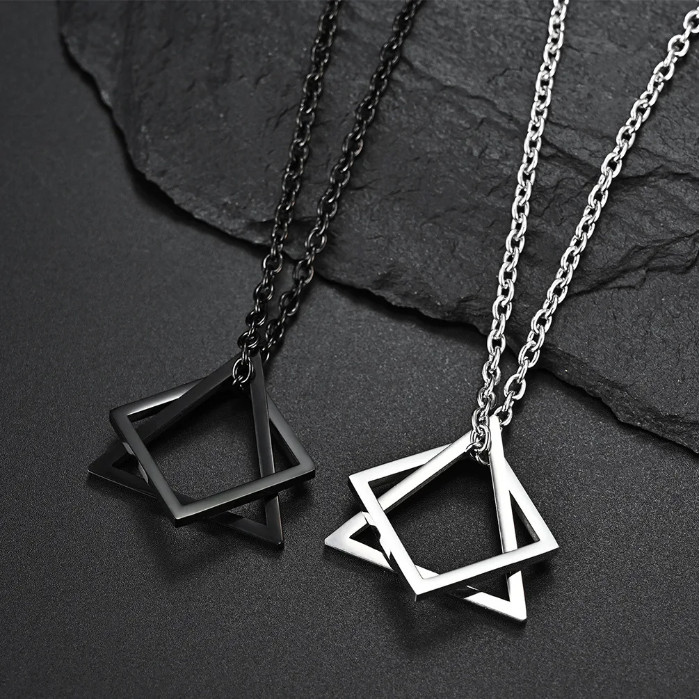 Hot Sell Geometry Square Triangle Stainless Steel Pendant For Men Modern Trendy Geometric Stacking Streetwear Necklace
Hot Sell Geometry Square Triangle Stainless Steel Pendant For Men Modern Trendy Geometric Stacking Streetwear Necklace