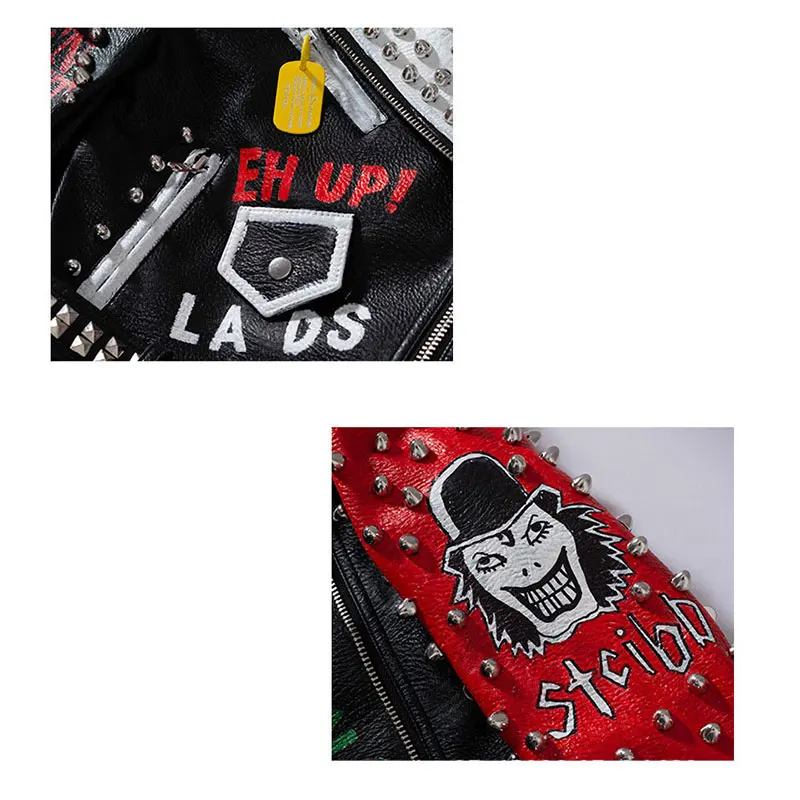 Punk Style Dj Costume Faux Leather Jacket Women Foosters Pattern Rivet High Waist Motor Jackets
Punk Style Dj Costume Faux Leather Jacket Women Foosters Pattern Rivet High Waist Motor Jackets