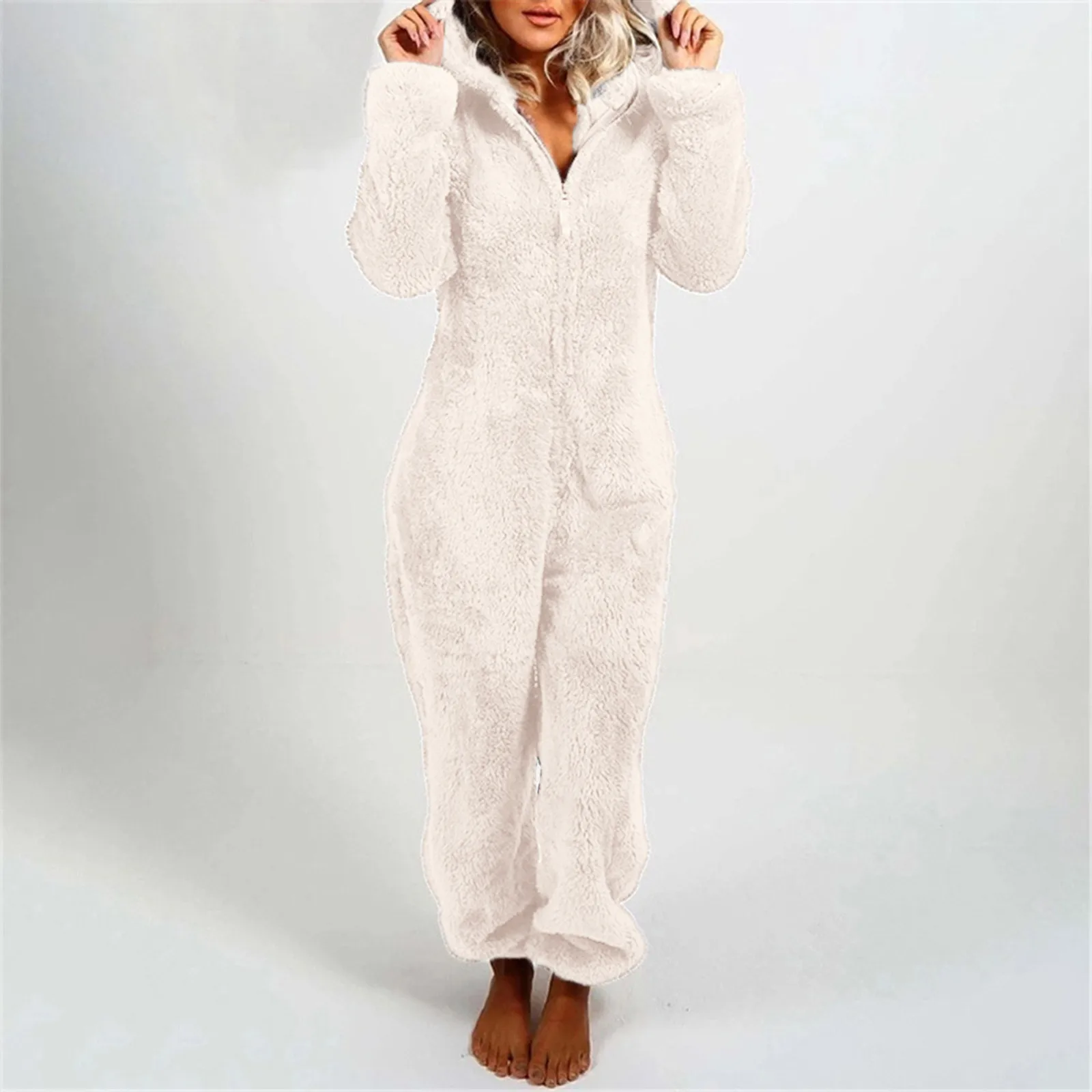 Solid Jumpsuit Women Long Sleeve Hooded Bodysuit Pajamas Casual Winter Warm Rompe Sleepwear Playsuit Homewear Combinaisons
Solid Jumpsuit Women Long Sleeve Hooded Bodysuit Pajamas Casual Winter Warm Rompe Sleepwear Playsuit Homewear Combinaisons