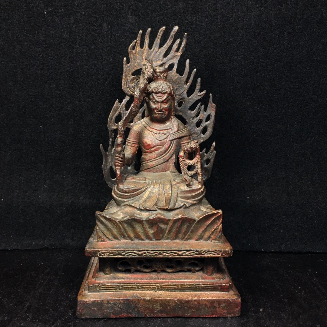 8"Chinese Folk Collection Old Bronze Lacquer Fudo Ming Wangzun Back light Sitting Buddha Ornaments Town House Exorcism
8"Chinese Folk Collection Old Bronze Lacquer Fudo Ming Wangzun Back light Sitting Buddha Ornaments Town House Exorcism