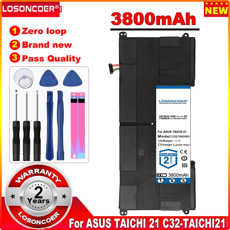 Фото Топ бренд 100% новый 3800mAh C32 TAICHI21 Аккумулятор для ноутбука ASUS ультрабук TAICHI 21 в