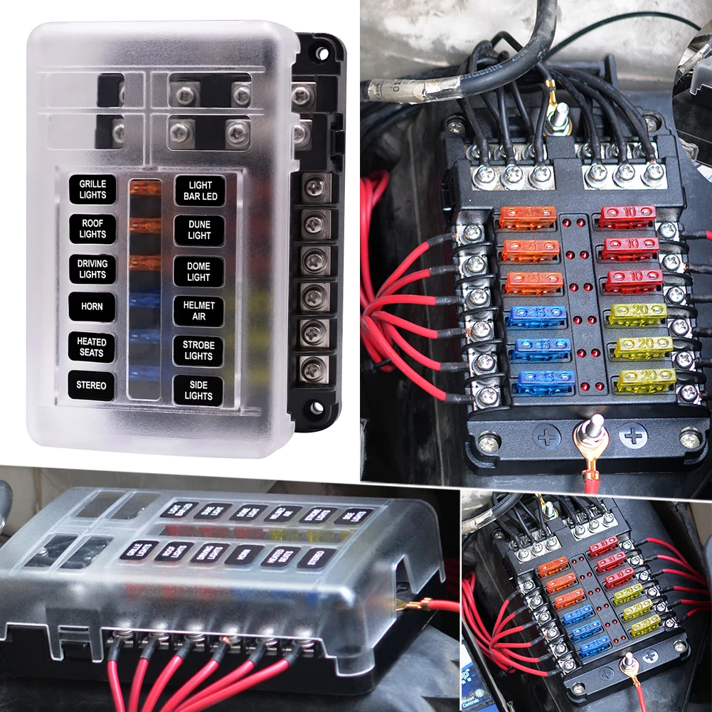 New High Quality Waterproof 12 Way Blade Fuse Box Block Holder LED Indicator Auto Marine 12V 32V Professional Parts
New High Quality Waterproof 12 Way Blade Fuse Box Block Holder LED Indicator Auto Marine 12V 32V Professional Parts