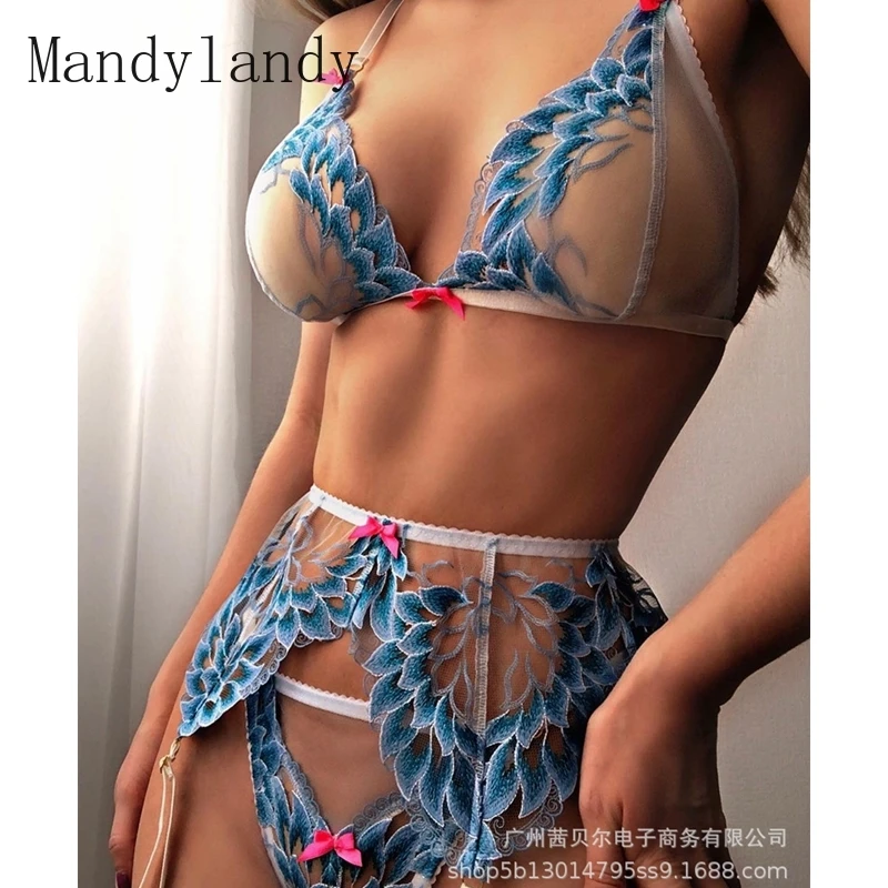 Mandylandy Fashion Spaghetti Strap Bow Bra + Bandage Mesh Panties Suit Women's Printed Embroidered Lace Underwear Set
Mandylandy Fashion Spaghetti Strap Bow Bra + Bandage Mesh Panties Suit Women's Printed Embroidered Lace Underwear Set