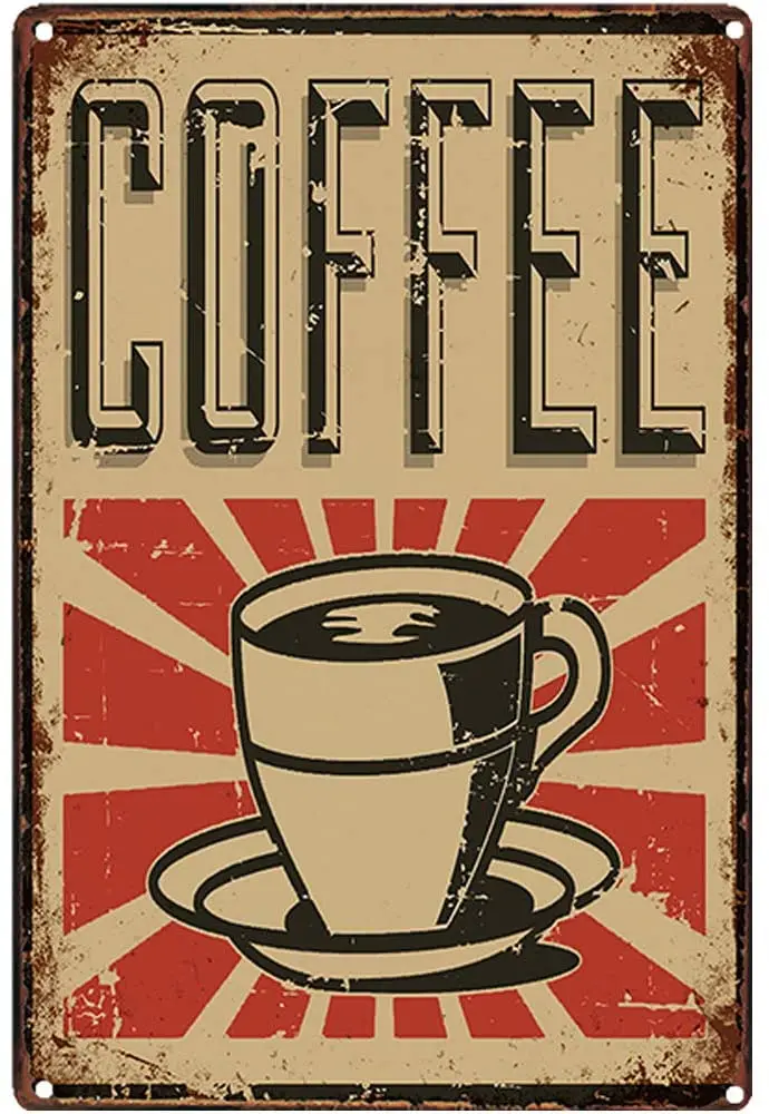 Original Retro Design Coffee Tin Metal Signs Wall Art | Thick Tinplate Print Poster Wall Decoration for Cafe/Kitchen Corner
Original Retro Design Coffee Tin Metal Signs Wall Art | Thick Tinplate Print Poster Wall Decoration for Cafe/Kitchen Corner