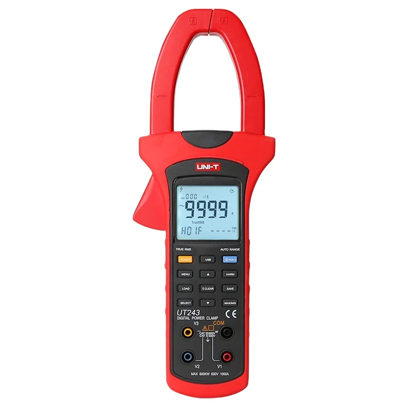 

UNI-T UT243 handheld Power True RMS Clamp Meter single harmonic components up to 20 times LCD Phase sequence detection