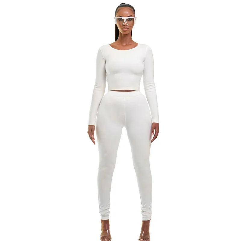 Solid Two Piece Pant Suits Round Neck Long Sleeve Back Lace Up Top And High Waist Pencil Pants Set Casual Work Street Tracksuit
Solid Two Piece Pant Suits Round Neck Long Sleeve Back Lace Up Top And High Waist Pencil Pants Set Casual Work Street Tracksuit