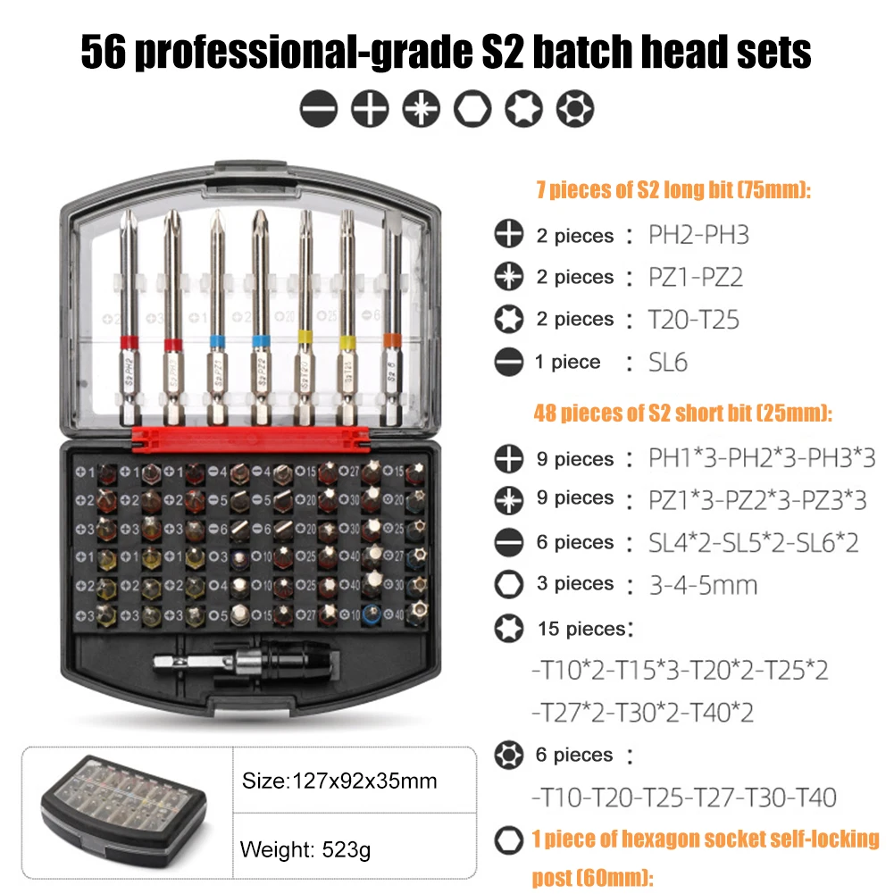 55pcs/set Security Bit Set with Socket Self-locking Rod Holder Torx Flat Hex Screwdriver Bit Set Quick Release Bit Holder
55pcs/set Security Bit Set with Socket Self-locking Rod Holder Torx Flat Hex Screwdriver Bit Set Quick Release Bit Holder