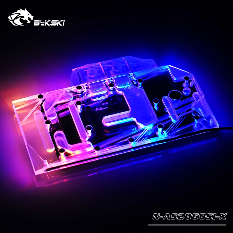 

BYKSKI Gpu Water Cooling Block use for ASUA RTX 2060 O6G SI/DUAL RTX2060-6G/DUAL RTX2060-O6G-EVO/RTX2060-O6G-GAMING/5V 3PIN/12V