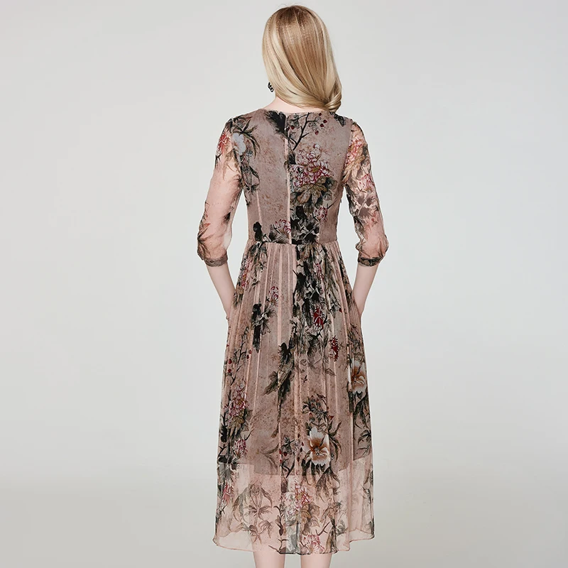 Женское шифоновое платье винтажный сарафан на пуговицах лето 100% Z17X246 2020 | Женская