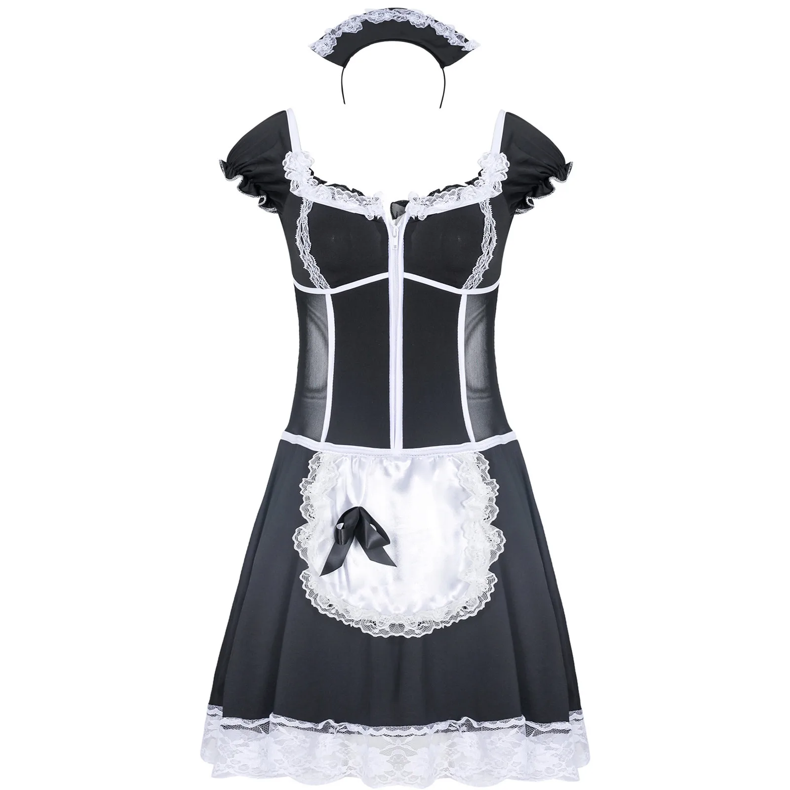 Sexy French Maid Costume Women Exotic Servant Cosplay Uniform Low-cut Neckline Mini Maid Dress Show Japanese Outfit Dress
Sexy French Maid Costume Women Exotic Servant Cosplay Uniform Low-cut Neckline Mini Maid Dress Show Japanese Outfit Dress