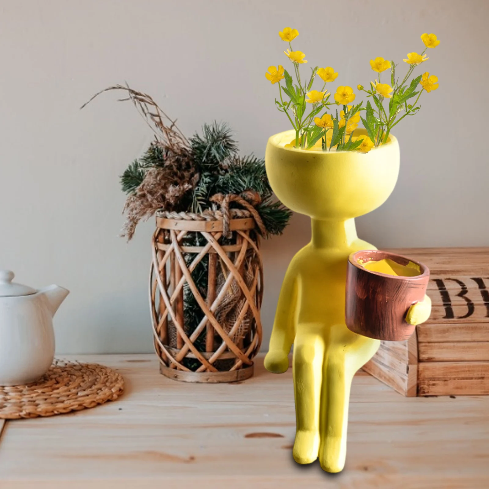 New Ceramic Vase Creative Ceramic Face Figure Statue Living Room Desktop Flower Arrangement Vase Office Desktop Decoration Vase
New Ceramic Vase Creative Ceramic Face Figure Statue Living Room Desktop Flower Arrangement Vase Office Desktop Decoration Vase