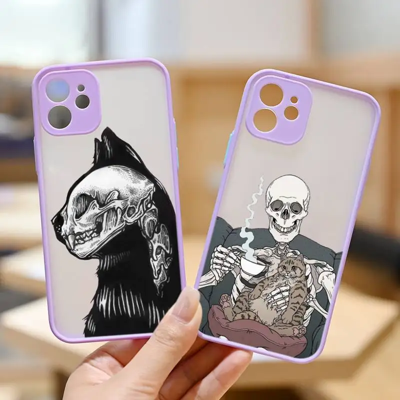 Funny Cute Skeleton Cat Phone Case Purple Transparent Matte For IPhone 7 8 11 12 S Mini Pro X XS XR MAX Plus Cover Shell
Funny Cute Skeleton Cat Phone Case Purple Transparent Matte For IPhone 7 8 11 12 S Mini Pro X XS XR MAX Plus Cover Shell