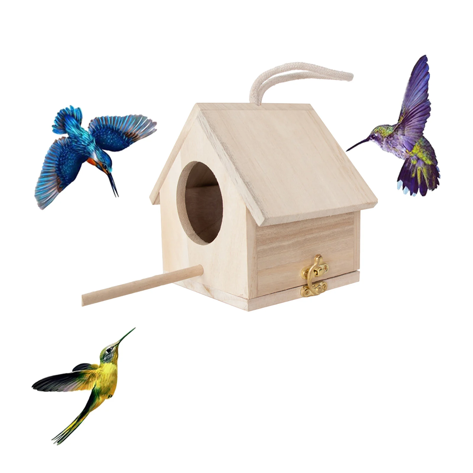Wooden Birdhouse Hanging Bird Cave Bird Breeding Nesting House for Outdoor Patio Decoration
Wooden Birdhouse Hanging Bird Cave Bird Breeding Nesting House for Outdoor Patio Decoration