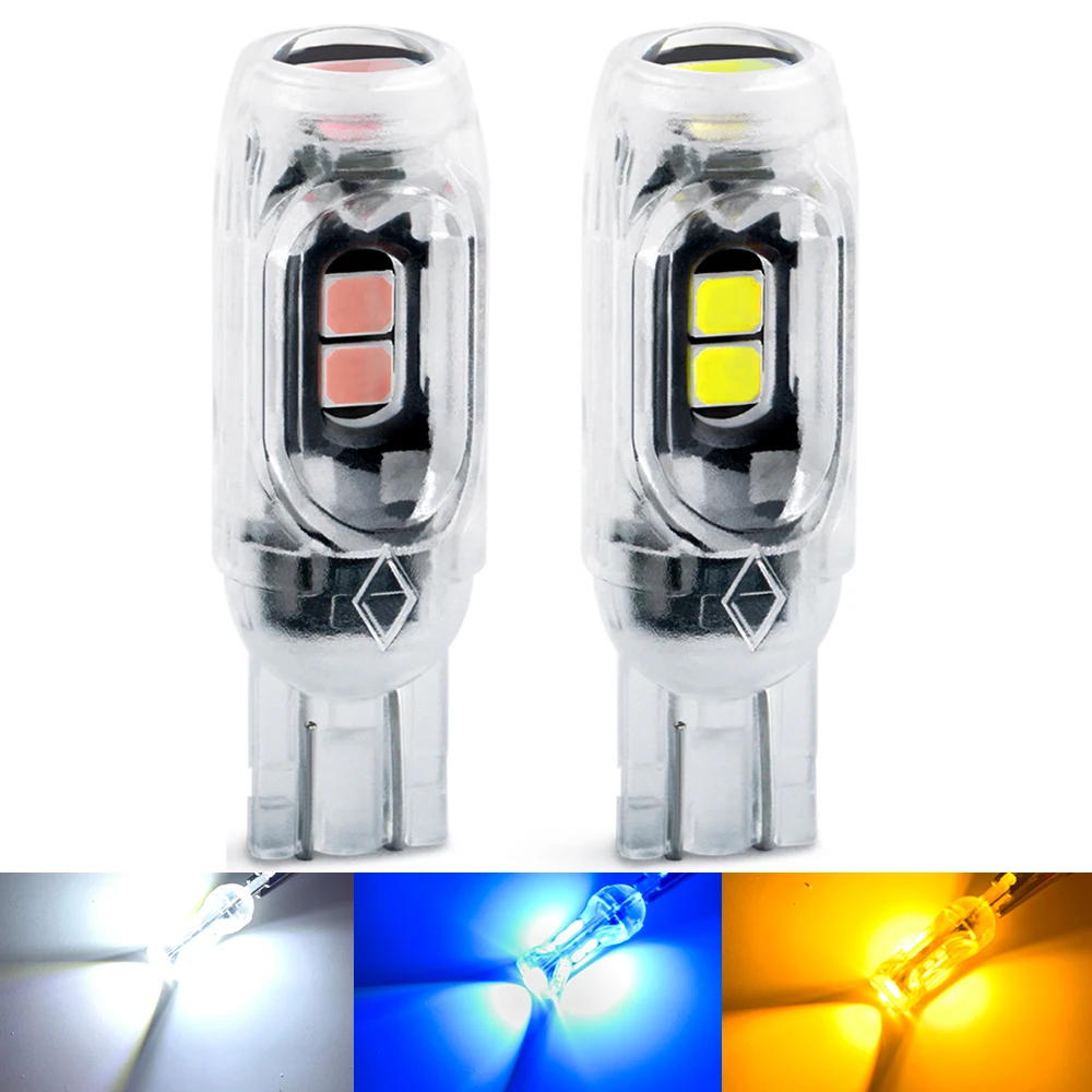 

2x Led T10 W5W LED Canbus Bulb 168 194 2835 SMD Wedge Parking Light License Plate Light Clearance Lights Reading Lamps White 12V