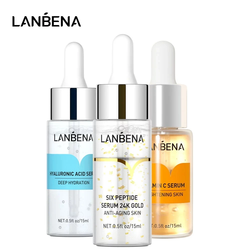 LANBENA Vitamin C+Six Peptides+Hyaluronic Acid Serum Whitening Anti-Aging Moisturizing Skin Care Essence Bioaqua For Face 3Pcs L
LANBENA Vitamin C+Six Peptides+Hyaluronic Acid Serum Whitening Anti-Aging Moisturizing Skin Care Essence Bioaqua For Face 3Pcs L