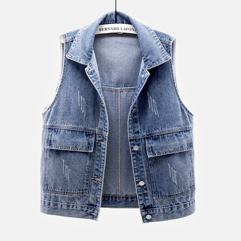 Korean Summer Vintage Blue Loose Short Denim Vest Women Waistcoat Big Pocket Sleeveless Jacket Casual Frayed Jeans Vest Female
Korean Summer Vintage Blue Loose Short Denim Vest Women Waistcoat Big Pocket Sleeveless Jacket Casual Frayed Jeans Vest Female