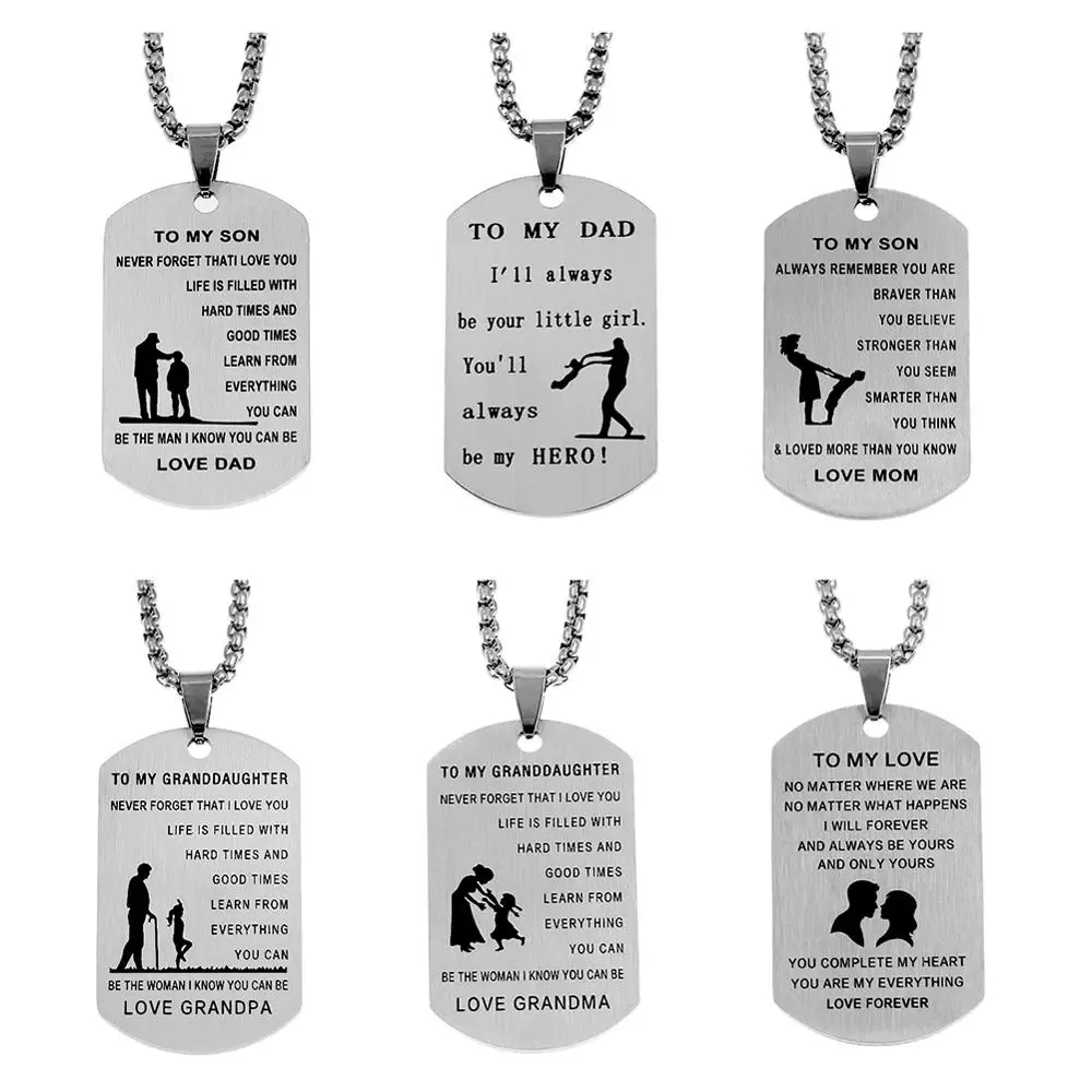 Parents Love Confession Titanium Steel Necklace Tag Father Mother Stainless Couple Pendant Jewelry Valentine's Day Birthday Gift
Parents Love Confession Titanium Steel Necklace Tag Father Mother Stainless Couple Pendant Jewelry Valentine's Day Birthday Gift