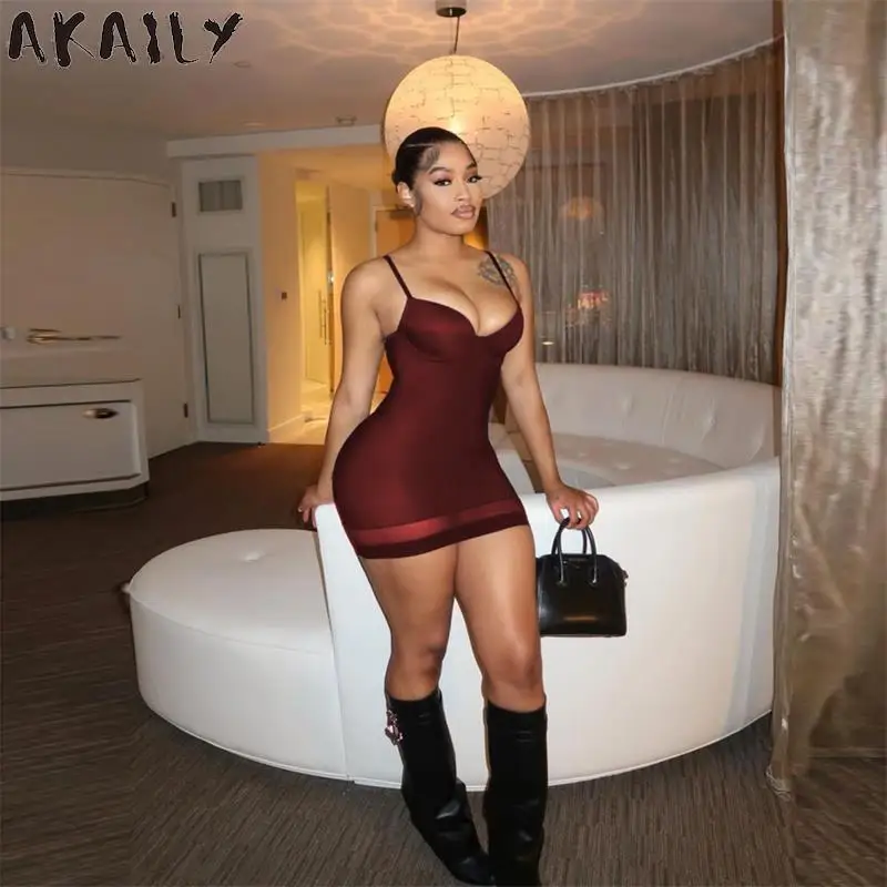 Akaily Sexy Mesh Black Dresses For Women 2021 Cami Backless Party Mini Dress Female Pink Sleeveless Bodycon Club Short Dress
Akaily Sexy Mesh Black Dresses For Women 2021 Cami Backless Party Mini Dress Female Pink Sleeveless Bodycon Club Short Dress