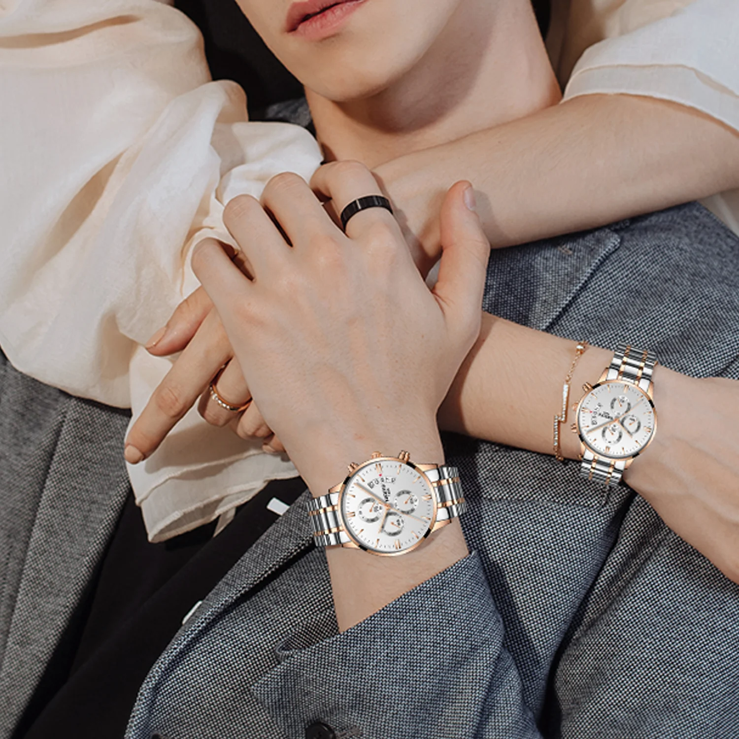 Best Couple New NIBOSI Steel Band Quartz Watch Men And Women Watches Fashion Lovers Watches Women's Dress Watch
Best Couple New NIBOSI Steel Band Quartz Watch Men And Women Watches Fashion Lovers Watches Women's Dress Watch