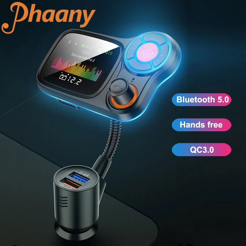 Phaany FM Transmitter Bluetooth 5.0 Car Kit Handsfree AUX Audio Receiver QC3.0 Quick Charge 2 USB Car Charger Car Accessories
Phaany FM Transmitter Bluetooth 5.0 Car Kit Handsfree AUX Audio Receiver QC3.0 Quick Charge 2 USB Car Charger Car Accessories