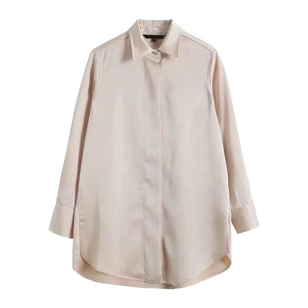 Women's 2021 Fall Fashion New Solid Color Satin Long-sleeved Shirt Casual Temperament Lapel Female Chic Blouse
Women's 2021 Fall Fashion New Solid Color Satin Long-sleeved Shirt Casual Temperament Lapel Female Chic Blouse