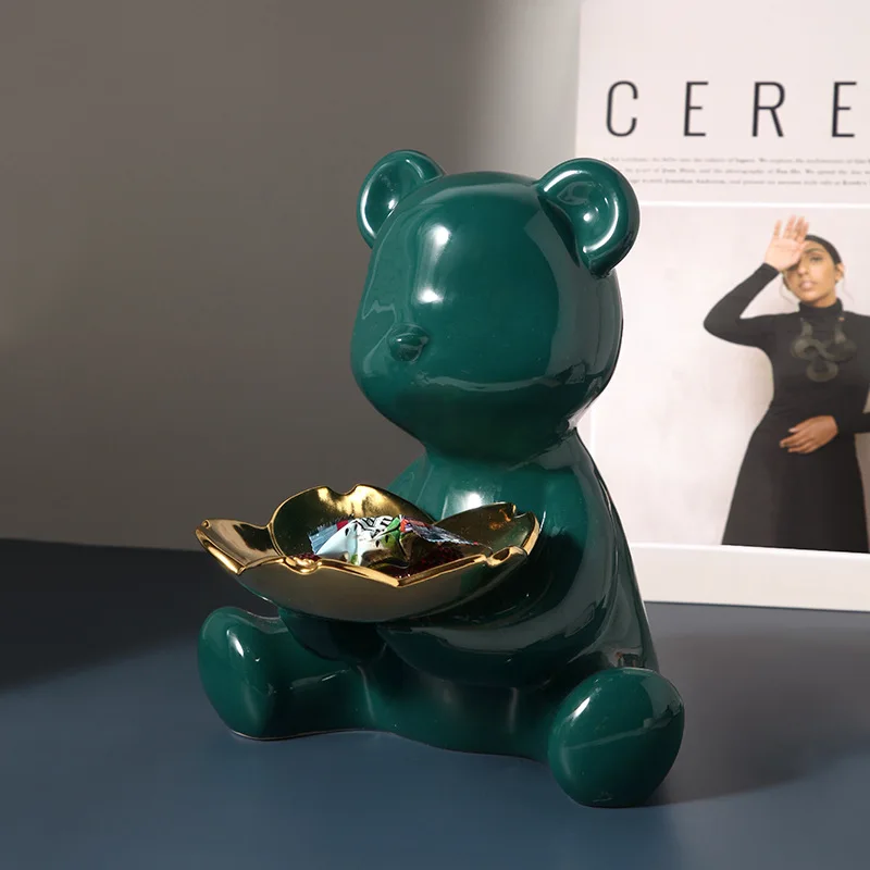 3D Ceramic Bear Figurine Home Decoration Animal Statue Keys Storage Shelf Modern Room Sculpture Table Decor Decorative Statues 
3D Ceramic Bear Figurine Home Decoration Animal Statue Keys Storage Shelf Modern Room Sculpture Table Decor Decorative Statues