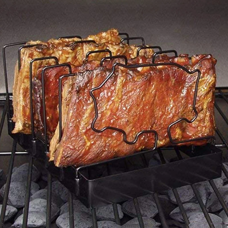 Barbecue Rib Rack, Suitable for Barbecue, Large Non-Stick Stainless Steel Ribbed Grill Rack Support
Barbecue Rib Rack, Suitable for Barbecue, Large Non-Stick Stainless Steel Ribbed Grill Rack Support