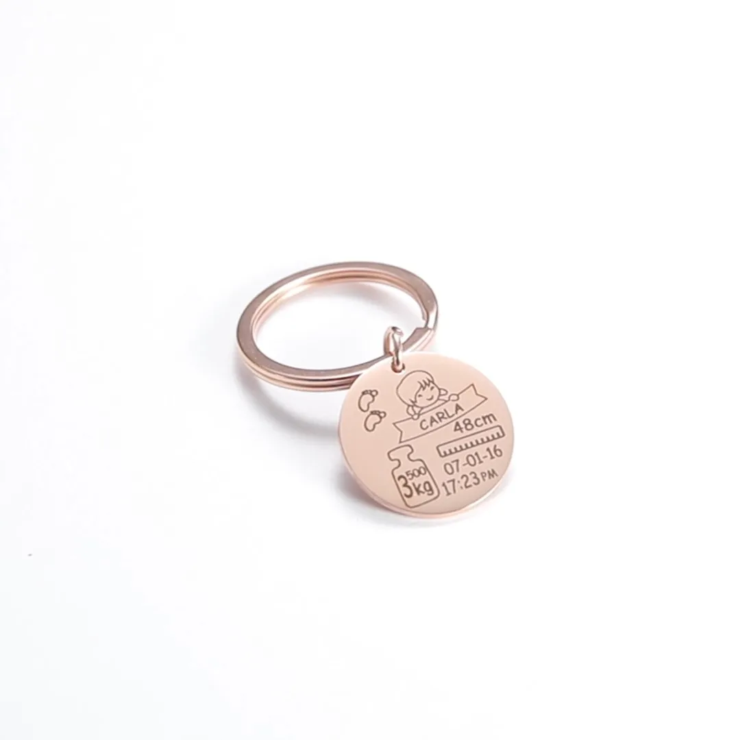 Personalized Keychain Name Date Weight Height Boy Girl Kid Baby For Newborn Commemorate New Mom Dad Gift Keyring Custom Jewelry
Personalized Keychain Name Date Weight Height Boy Girl Kid Baby For Newborn Commemorate New Mom Dad Gift Keyring Custom Jewelry