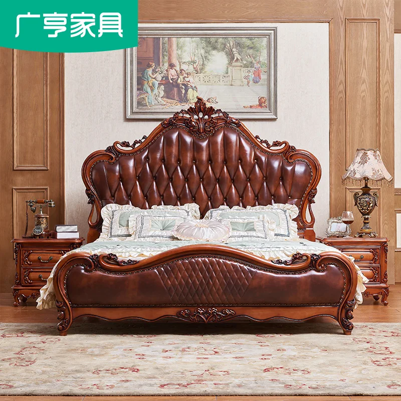 European-style solid wood floor leather double bedroom 1.8 meters big bed American simmous bed pull clasp leather storage bed
European-style solid wood floor leather double bedroom 1.8 meters big bed American simmous bed pull clasp leather storage bed