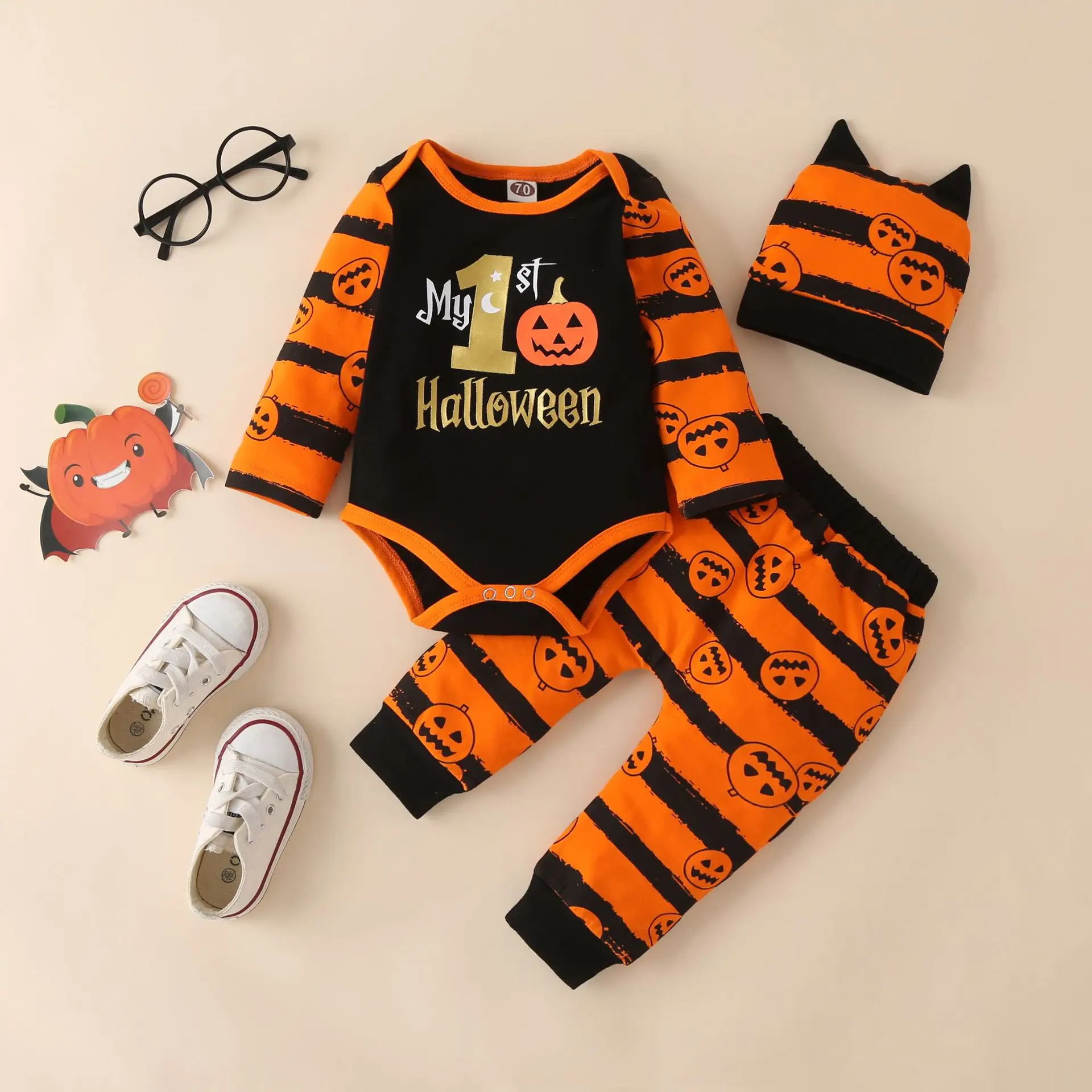 3Pcs Holloween Newborn Baby Boys Girls Clothes Outfit Set Cotton Long Sleeve Romper+Pants+Hat Infant Toddler Baby Clothing
3Pcs Holloween Newborn Baby Boys Girls Clothes Outfit Set Cotton Long Sleeve Romper+Pants+Hat Infant Toddler Baby Clothing