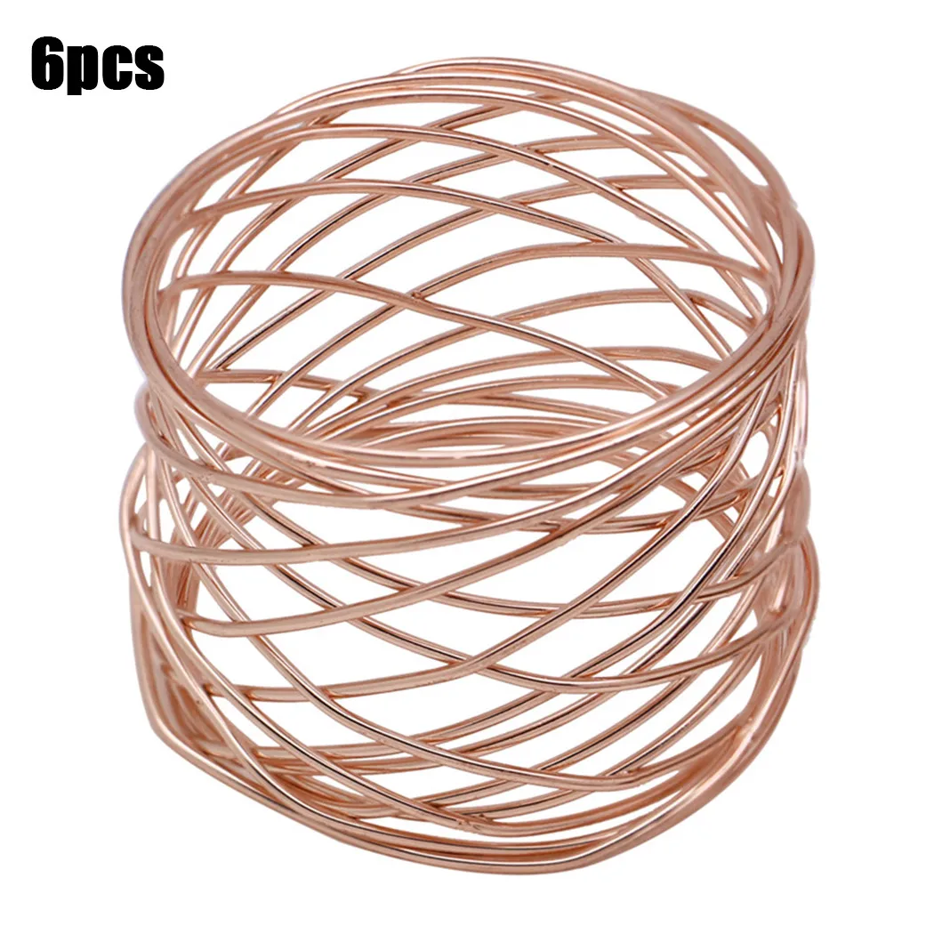 6PCS 42mm X 36mm Gold, Silver, Rose Gold Round Shaped Napkin Rings Metal Napkin Holder Wedding Party Decoration
6PCS 42mm X 36mm Gold, Silver, Rose Gold Round Shaped Napkin Rings Metal Napkin Holder Wedding Party Decoration