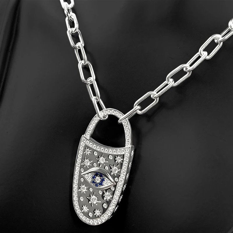 The New 925 Sterling Silver Necklace Evil Eye Pendant Luxury Brand Monaco Jewelry Trend Wild Hand Inlaid Zircon For Women Gift
The New 925 Sterling Silver Necklace Evil Eye Pendant Luxury Brand Monaco Jewelry Trend Wild Hand Inlaid Zircon For Women Gift