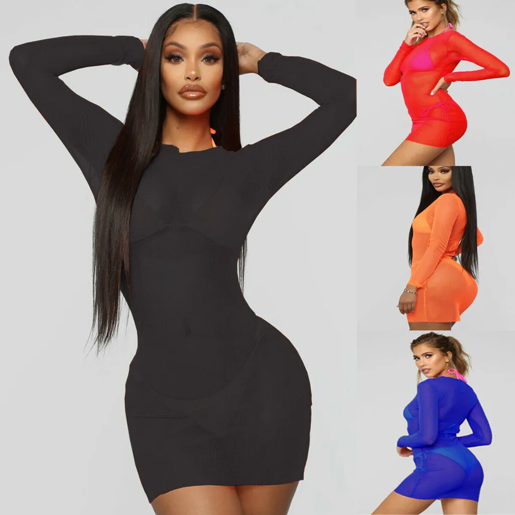Mesh Skinny Mini Dress Women 2021 Clubwear Bodycon Solid Hollow Out Party Dress Sexy Birthday Clothing See-Through Sundress A2
Mesh Skinny Mini Dress Women 2021 Clubwear Bodycon Solid Hollow Out Party Dress Sexy Birthday Clothing See-Through Sundress A2