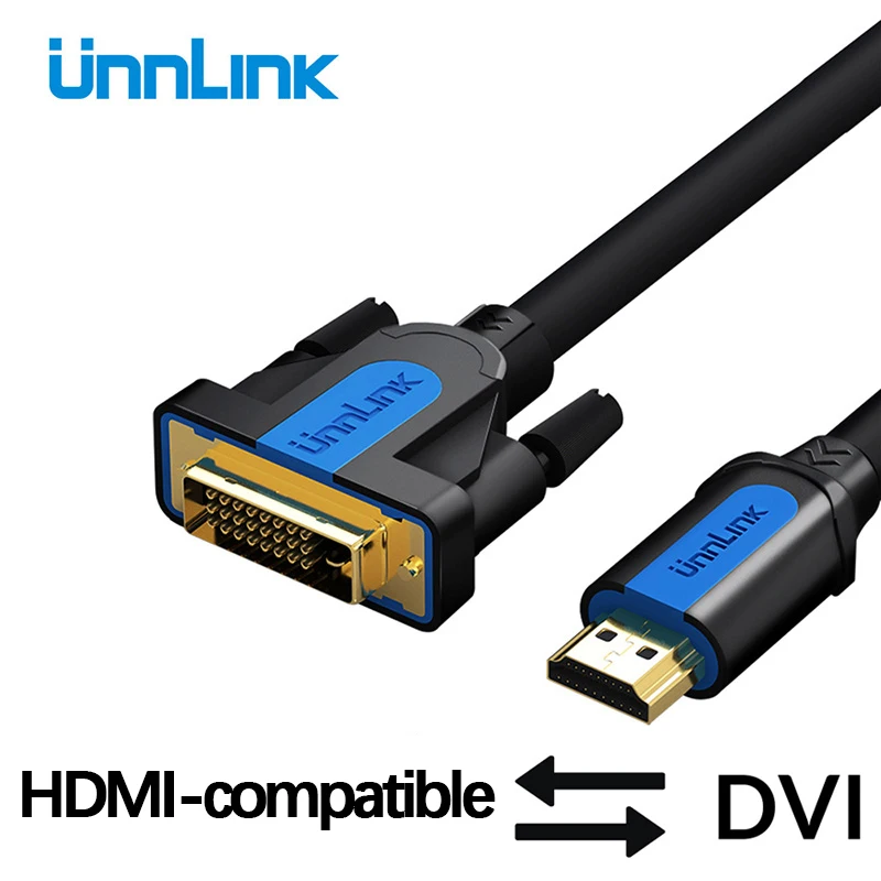 Unnlink HDMI-compatible to DVI D 24+1 pin Adapter 1080P Bi-directional Cable 3m 5m 8m 15m for Projector Led TV mi box Computer
Unnlink HDMI-compatible to DVI D 24+1 pin Adapter 1080P Bi-directional Cable 3m 5m 8m 15m for Projector Led TV mi box Computer