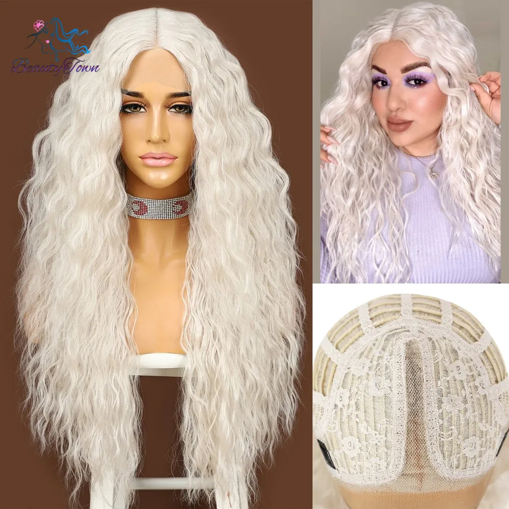 Synthetic Long Kinky Curly Grey White Lace Wig For Women Daily Makeup Cosplay Party Wedding Holiday Gift Deep T Part Lace Wig
Synthetic Long Kinky Curly Grey White Lace Wig For Women Daily Makeup Cosplay Party Wedding Holiday Gift Deep T Part Lace Wig