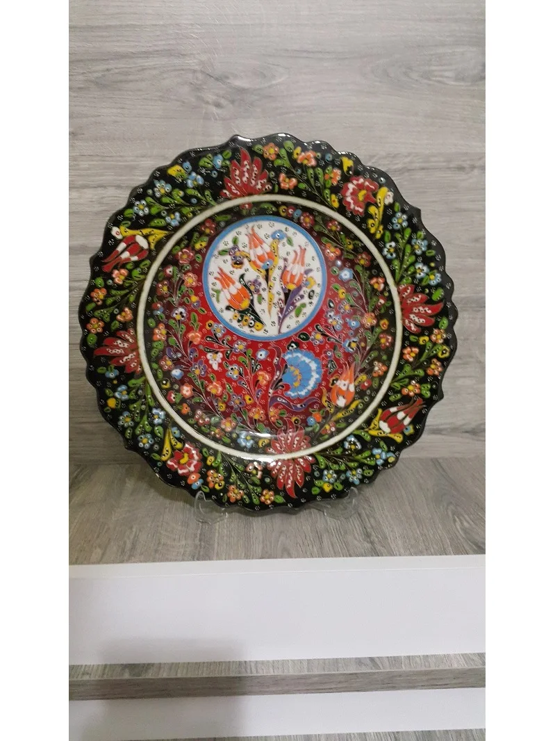 Turkish 12" Square Handmade Iznik Raised Tulip & Carnation Pattern Ceramic Plate
Turkish 12" Square Handmade Iznik Raised Tulip & Carnation Pattern Ceramic Plate