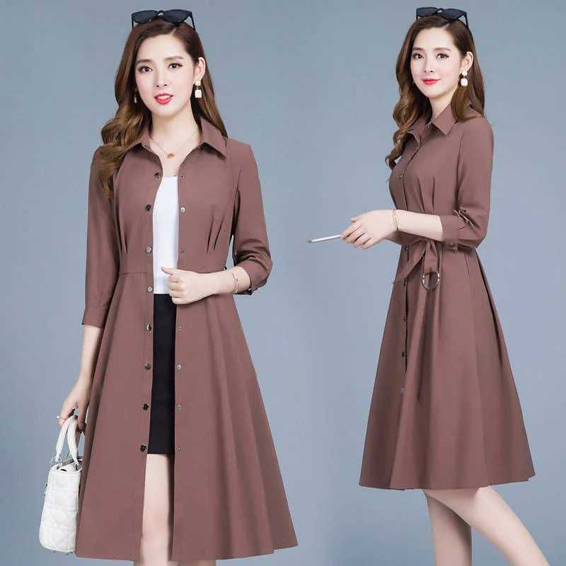 Fashion Windbreaker Women's Middle Long 2021 New Wear Korean Lace Temperament Slim Autumn Trench Coat Thin Skirt Moda Mujer
Fashion Windbreaker Women's Middle Long 2021 New Wear Korean Lace Temperament Slim Autumn Trench Coat Thin Skirt Moda Mujer